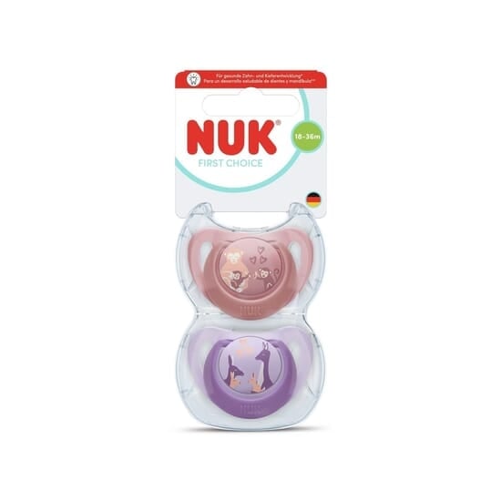NUK First Choice Silicone 18-36M Monkey/Kangaroo 2-pack