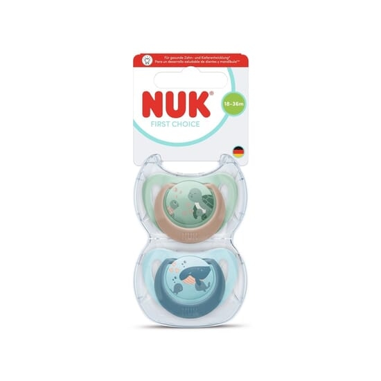 NUK First Choice Silicone 18-36M Turtle/Whale 2-pack
