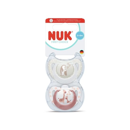 NUK First Choice Silicone 0-6M Penguin/Giraffe 2-pack