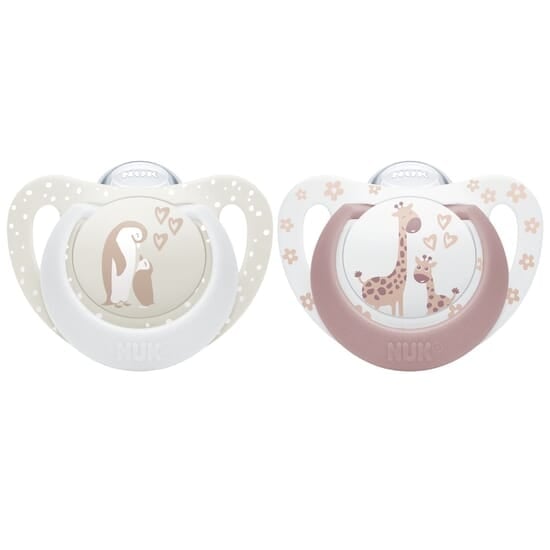 NUK First Choice Silicone 0-6M Penguin/Giraffe 2-pack