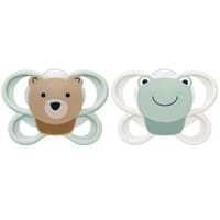 NUK Perfect Match Air Silicone 0-6M Bear/Frog 2-pack