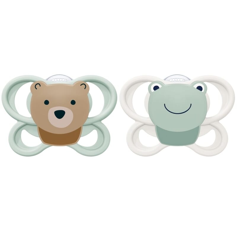 NUK Perfect Match Air Silicone 0-6M Bear/Frog 2-pack