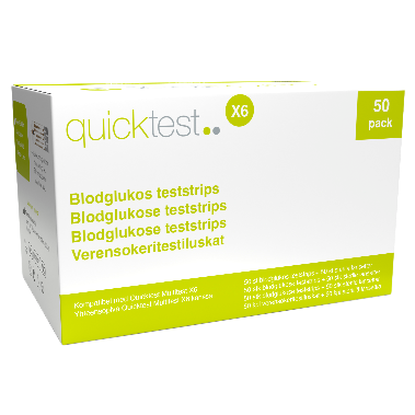 Quicktest X6 Refillstrips Blodsocker 50 st