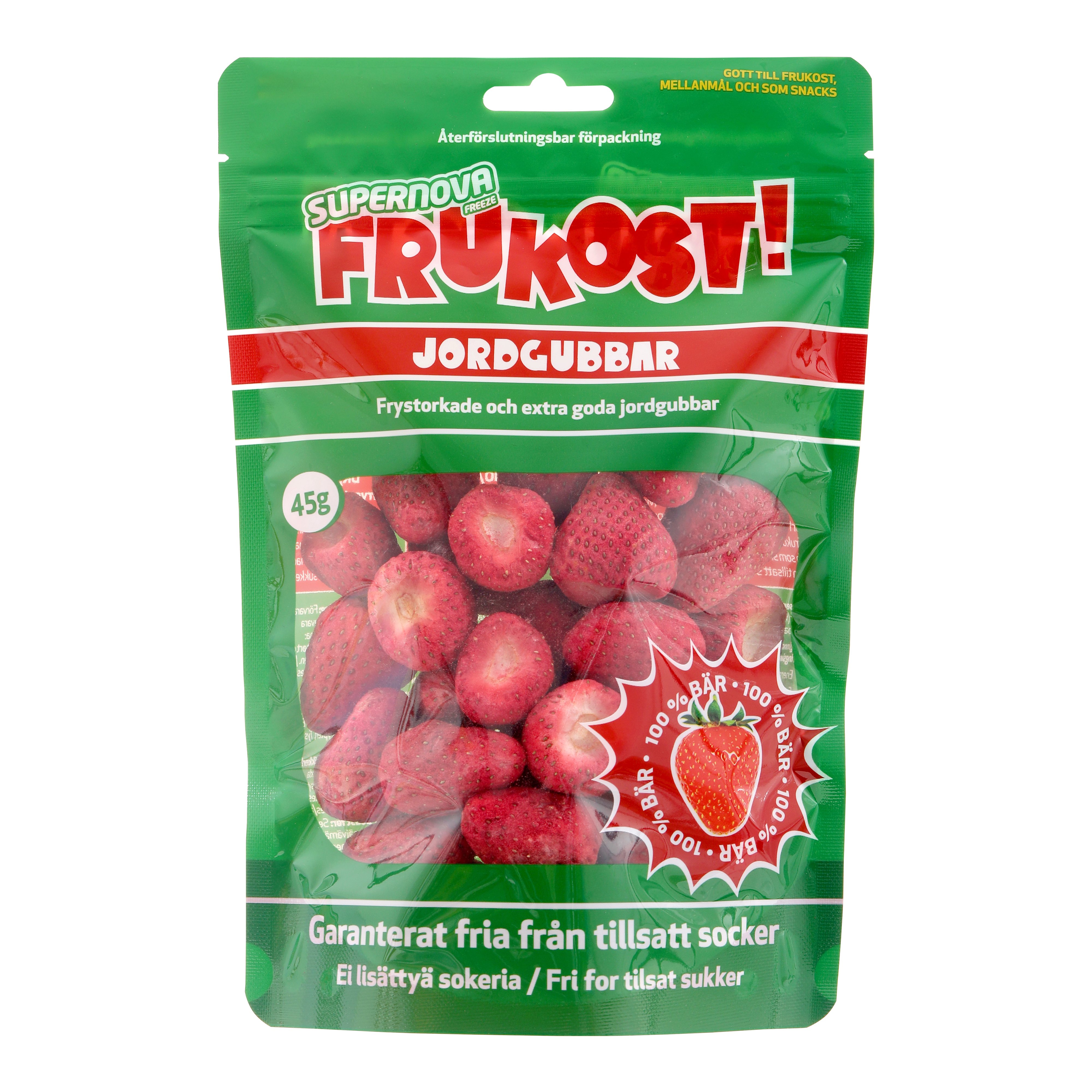 Frukost Frystorkade Jumbojordgubbar 45 g