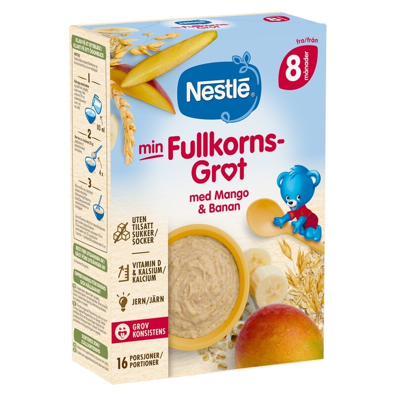 Nestlé Mild Fullkornsgröt med Mango & Banan 8m 410 g