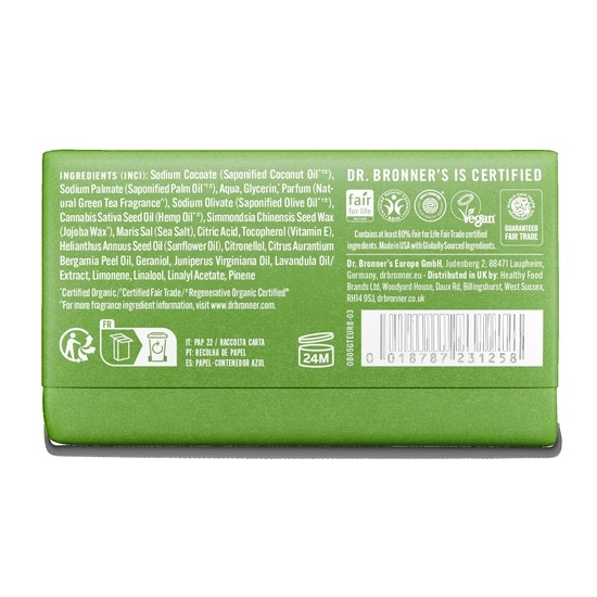 Dr. Bronner's Magic Bar Soap Green Tea 140 g