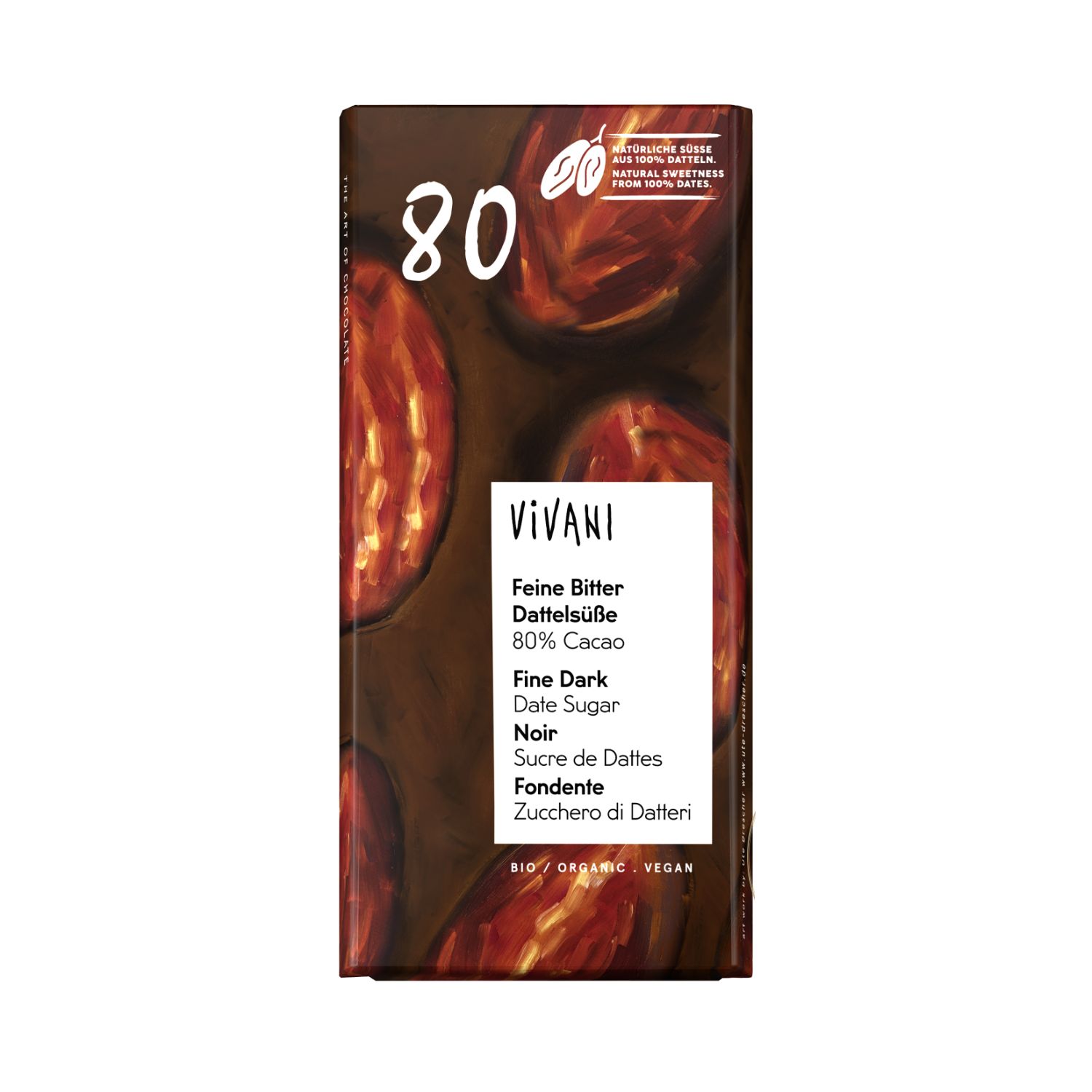 Vivani Mörk Dadelsocker 80% 80 g