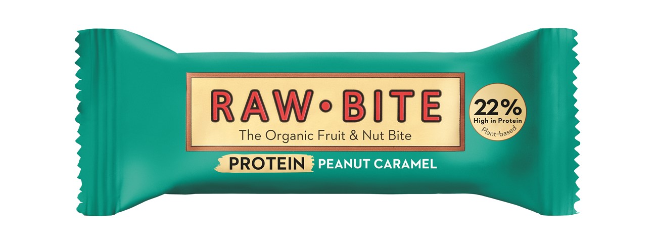 Rawbite Proteinbar Jordnöt Karamell EKO 45 g