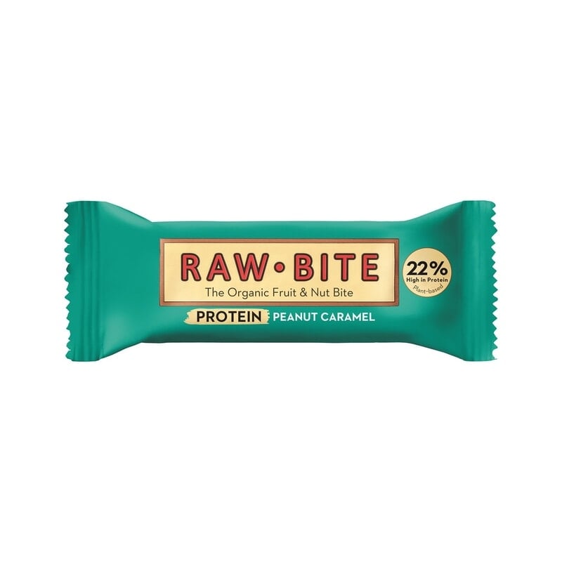Rawbite Proteinbar Jordnöt Karamell EKO 45 g