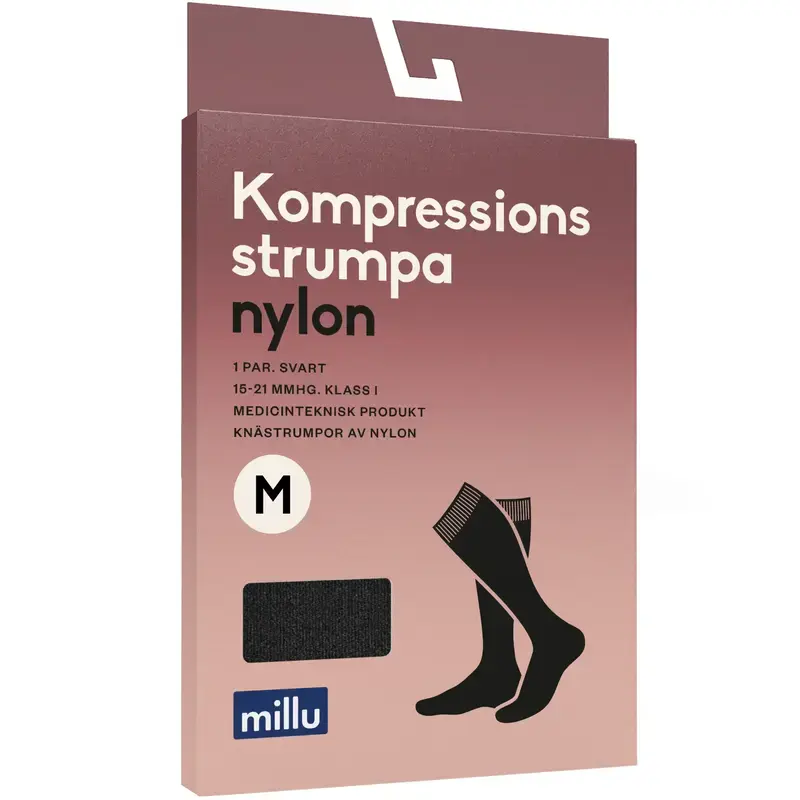 Millu Kompressionsstrumpa Nylon Svart M 1 par