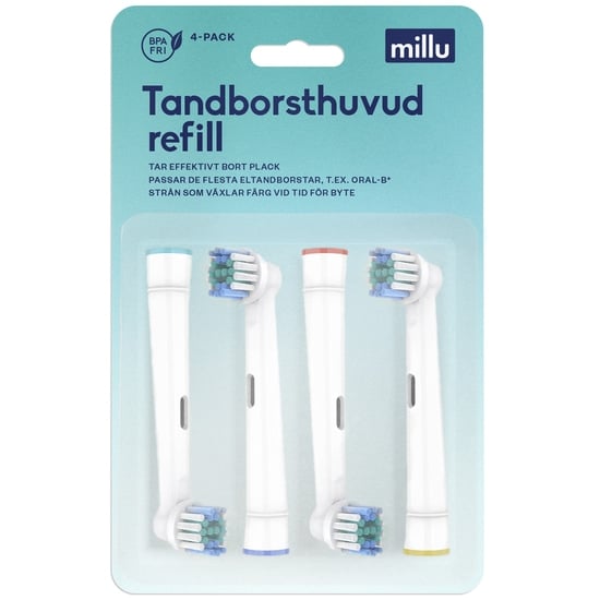 Millu Tandborsthuvud 4-pack