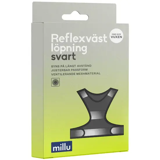 Millu Reflexväst Löpning Svart One-size
