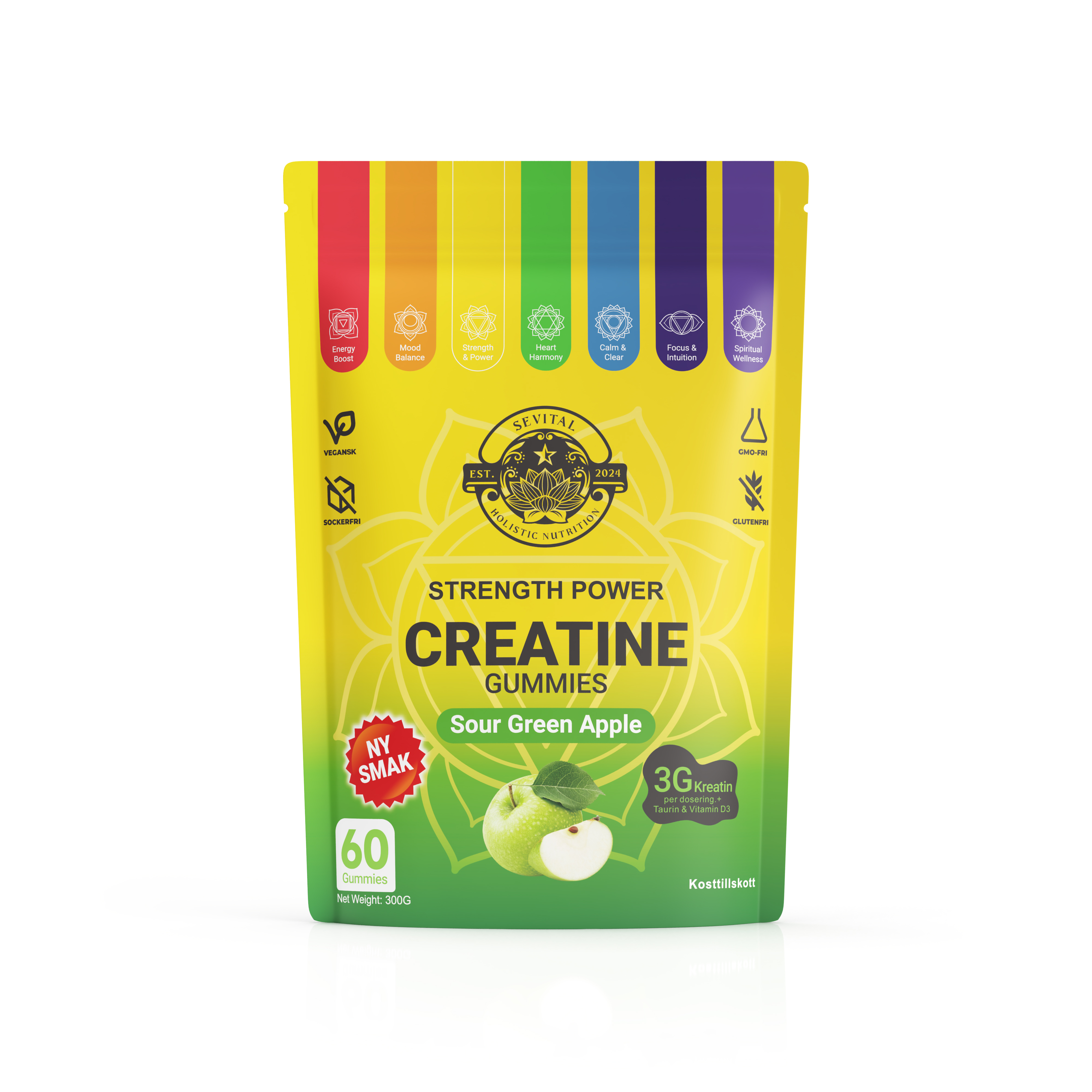 Sevital Kreatin Gummies Sour Green Apple 60 gummies