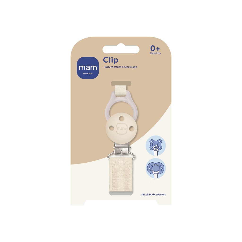 MAM Pacifier Clip Off White