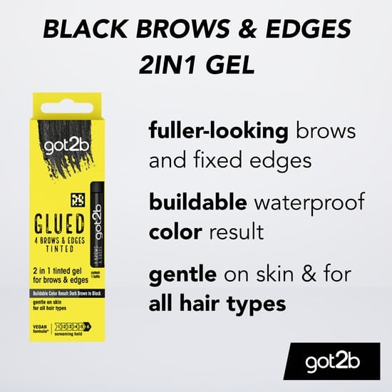 got2b Glued 4 Brows & Edges Pigmenterad Gel 2-i-1 Svart 16 ml