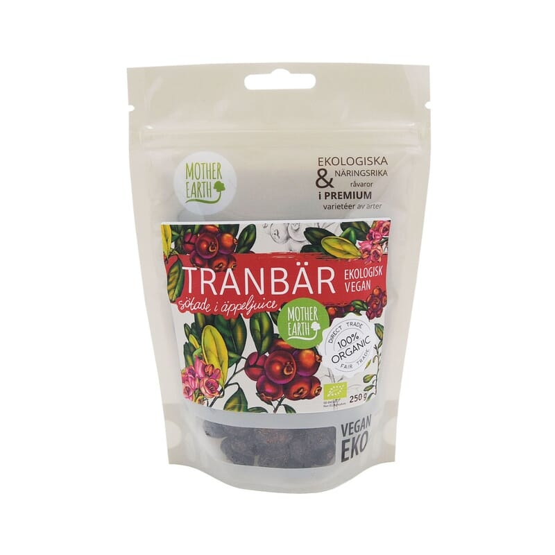 Mother Earth Tranbär Sötade i Äppeljuice Prem EKO 250 g