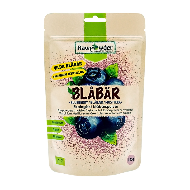 Rawpowder Blåbärspulver EKO 125 g