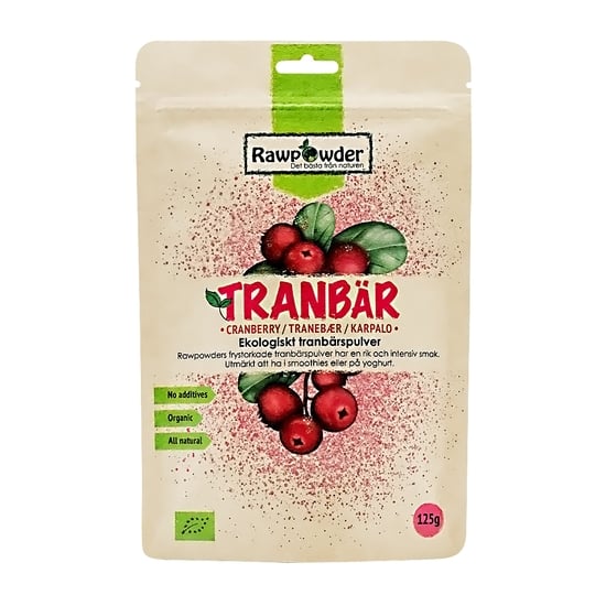 Rawpowder Tranbärspulver EKO 125 g