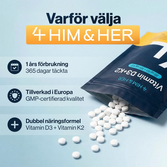4HIM&HER Vitamin D3 + K2 365 tabletter