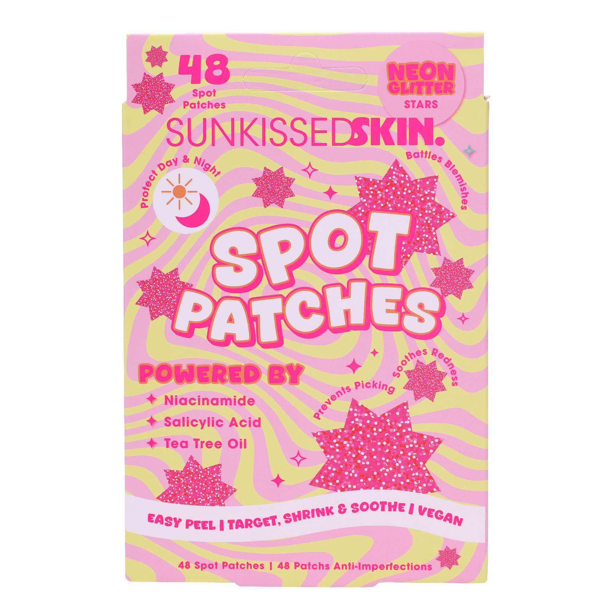 Sunkissed Neon Glitter Stars Spot Patches 48 st