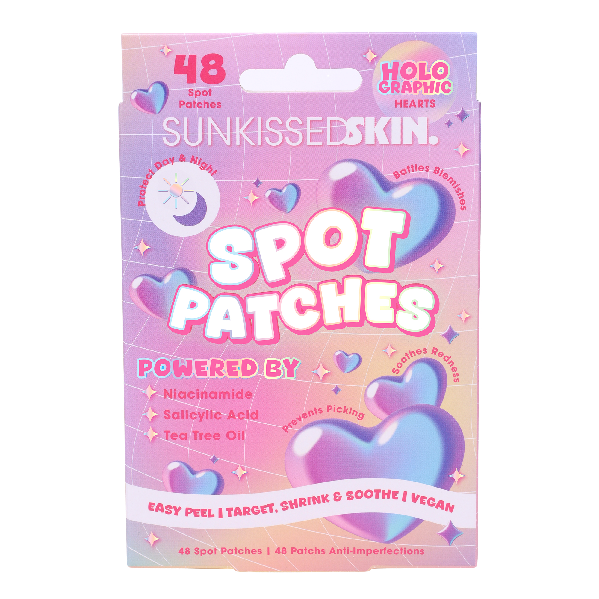 Sunkissed Holographic Hearts Spot Patches 48 st