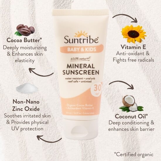Suntribe Solkräm för Baby & Barn med Naturliga Mineraler SPF30 100 ml