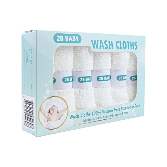 2B Baby Tvättlappar Bambu 6-pack Vit