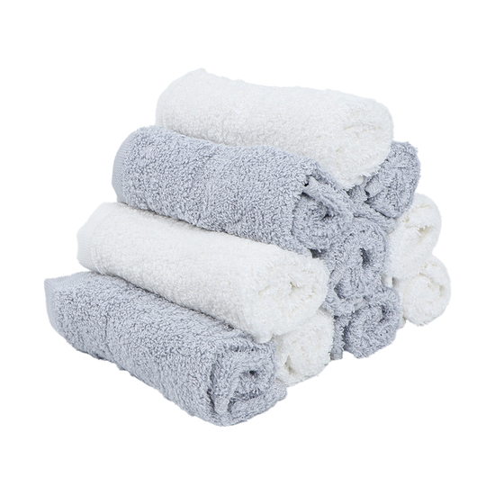 2B Baby Tvättlappar Bambu 10-pack Vit/Grå