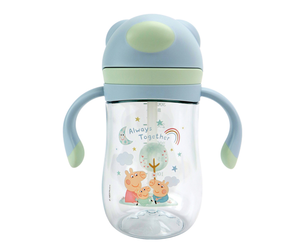 Nuby Peppa Pig Evie Straw Cup Flip Cap 240 ml Blue