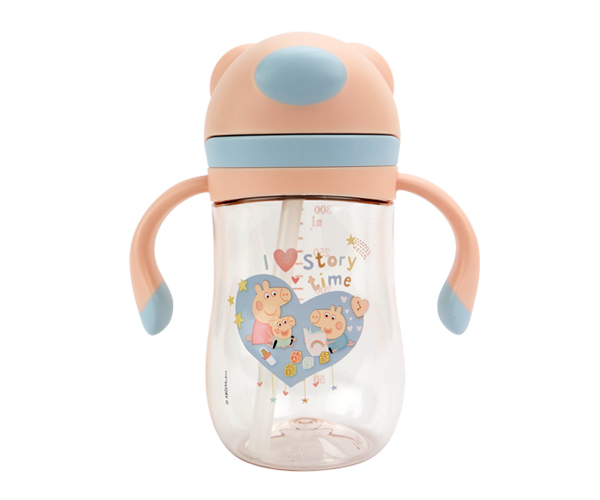 Nuby Peppa Pig Evie Straw Cup Flip Cap 240 ml Pink