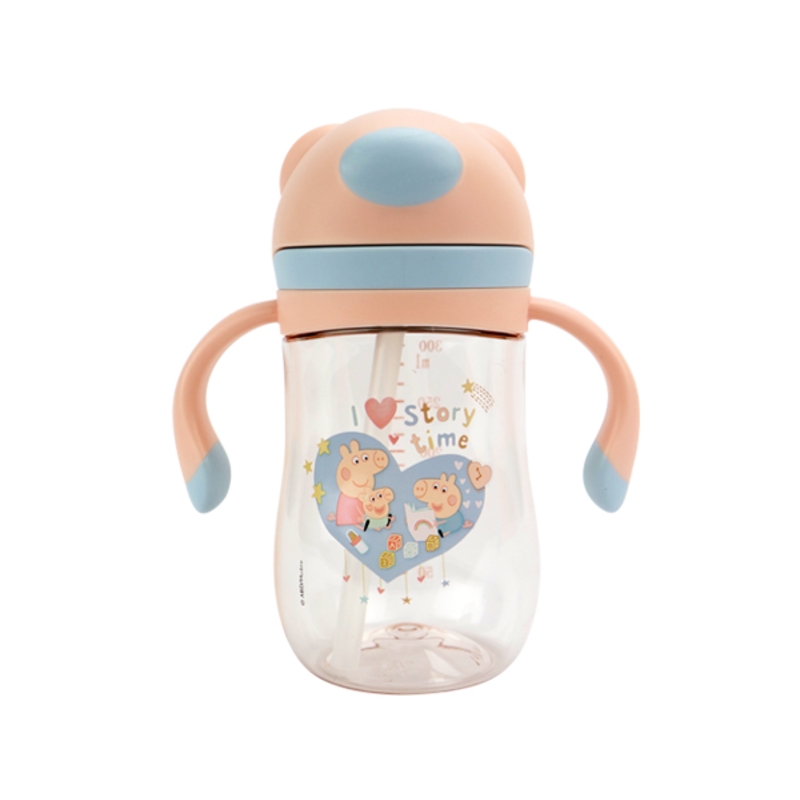 Nuby Peppa Pig Evie Straw Cup Flip Cap 240 ml Pink