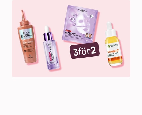 3 för 2 på utvalt från L'oréal Paris & Garnier