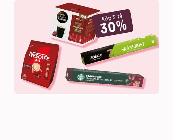 Köp 3 få, 30% på utvalt kaffe