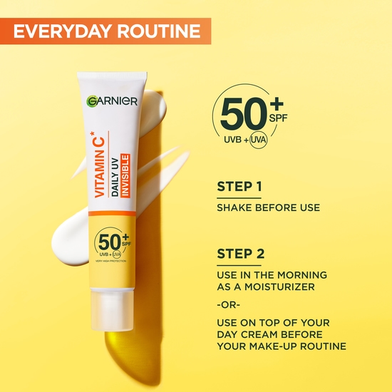 Garnier Vitamin C* Glow-Boosting Daily UV-Fluid SPF50+ Invisible 40 ml