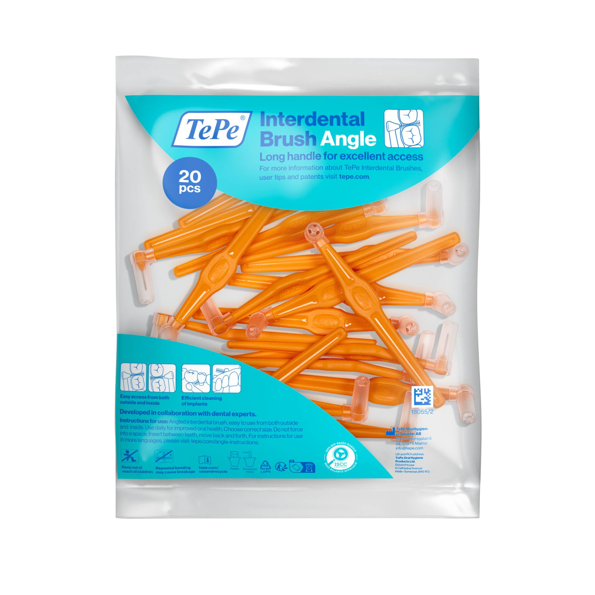 TePe Angle Vinklad Mellanrumsborste 0,45 mm Orange 20-pack