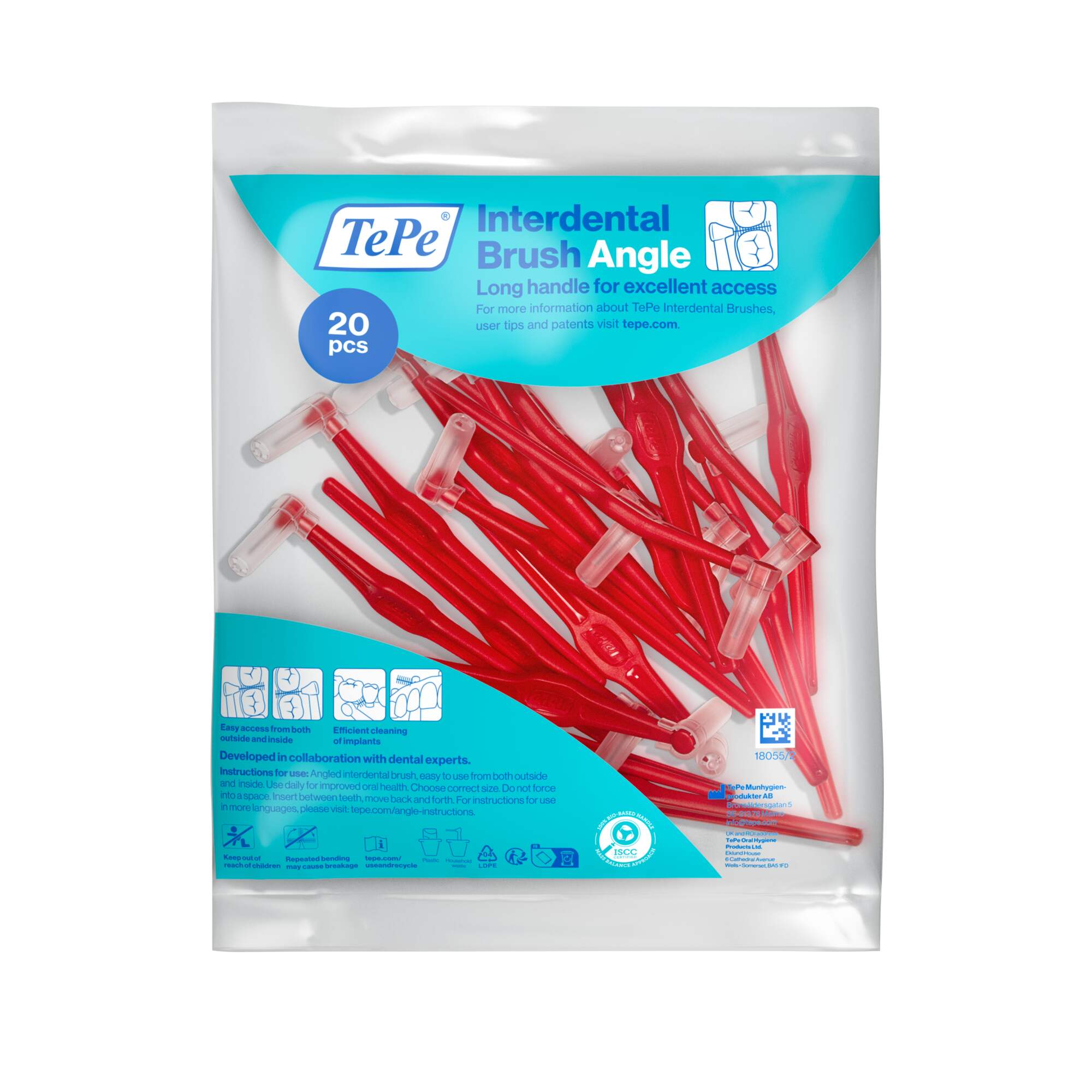 TePe Angle Vinklad Mellanrumsborste 0,5 mm Röd 20-pack