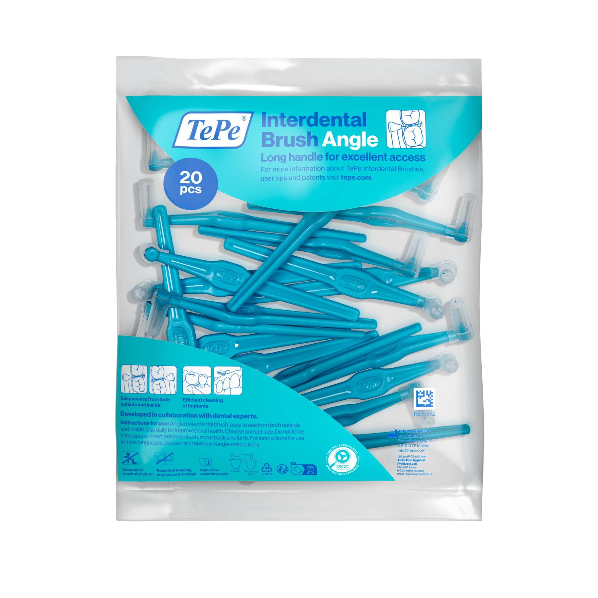 TePe Angle Vinklad Mellanrumsborste 0,6 mm Blå 20-pack