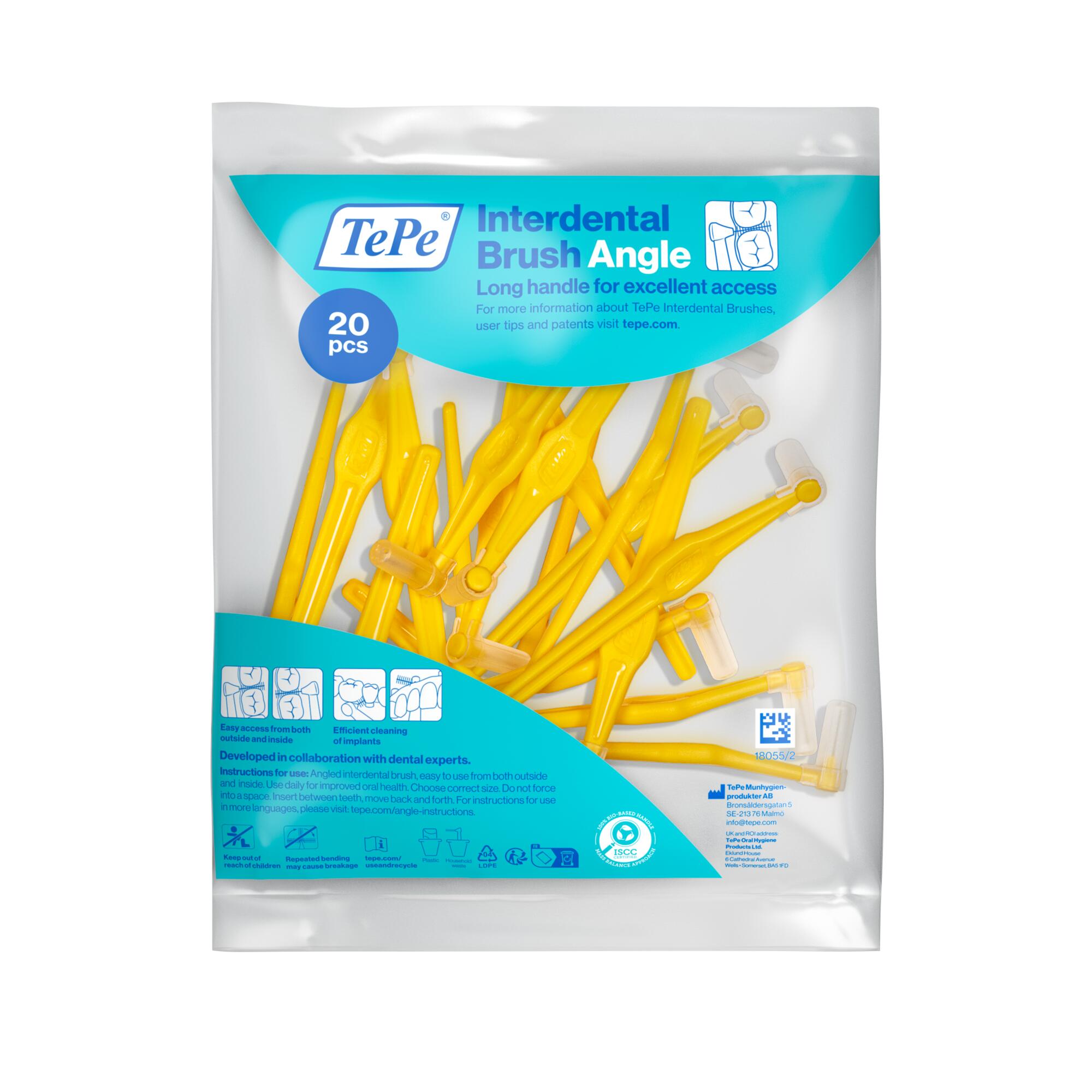 TePe Angle Vinklad Mellanrumsborste 0,7 mm Gul 20-pack