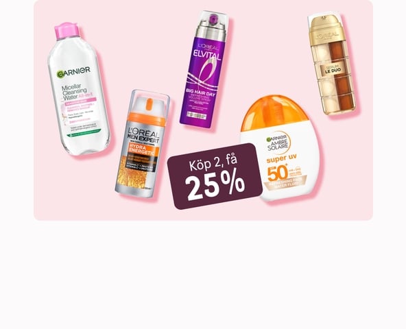Köp 2, få 25% på utvalt från L'Oréal Paris, Garnier