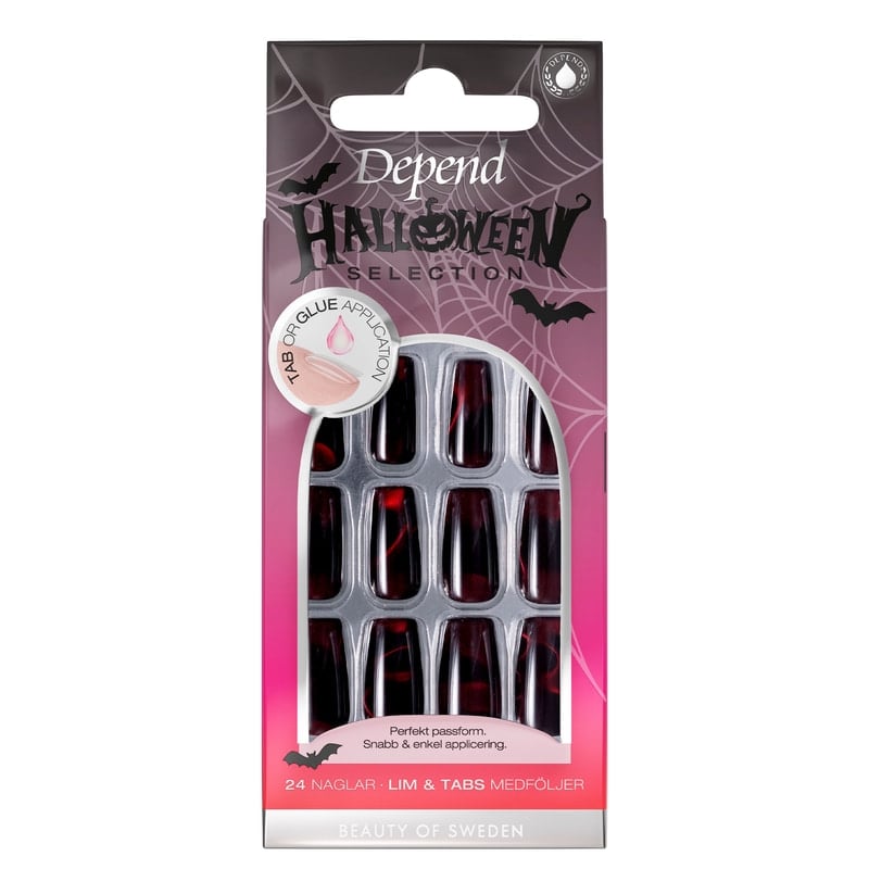 Depend Halloween Collection Vampire Spell Short Coffin Lösnaglar 24 st