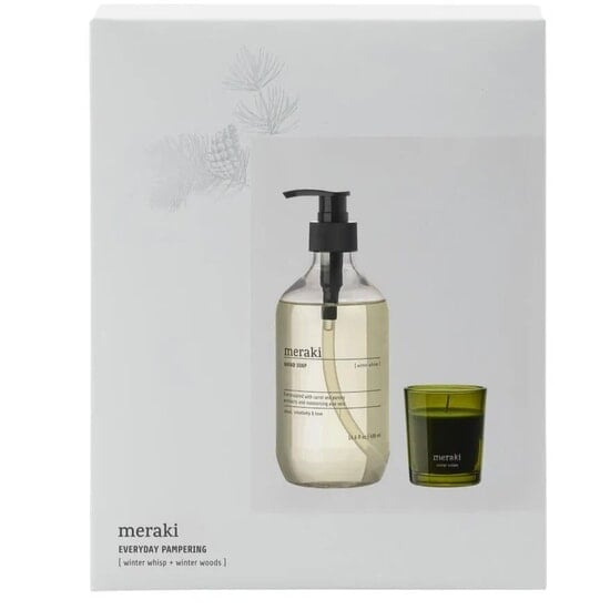 Meraki Christmas Gift Box Winter Whisp Hand Soap 60 ml & Winter Woods Candle 490 g