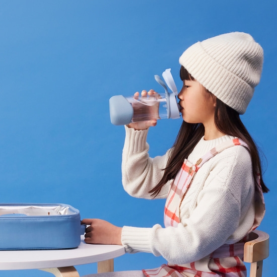 b.box Vattenflaska med pip 450 ml Blå