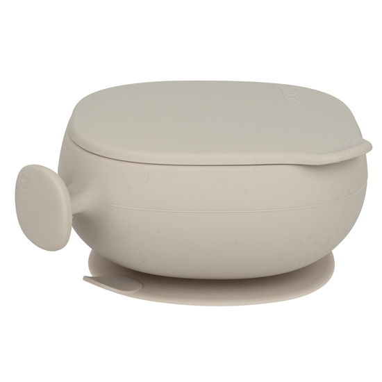 b.box Matskål med lock Silikon Latte