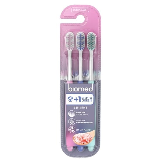 Biomed Pink Salt Ultrasoft Tandborste 3 st