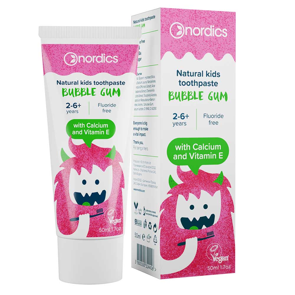 Nordics Kids 2-6+ Bubble Gum Toothpaste 50 ml