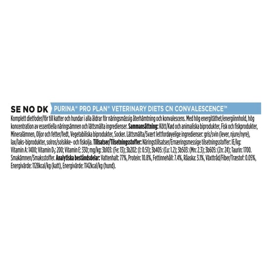 Purina Pro Plan Veterinary Diets Convalescence Mousse Katt & Hund 195 g