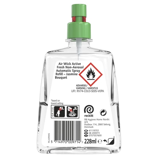 Air Wick Active Fresh Non-Aerosol Automatic Spray Refill Jasmine Bouqet 228 ml