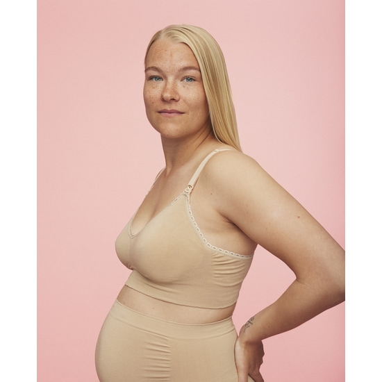 momkind Amningsbh utan bygel Sand S/M A-D