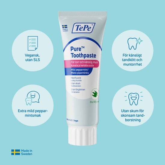 TePe Pure Toothpaste Mild Pepparmint 75 ml