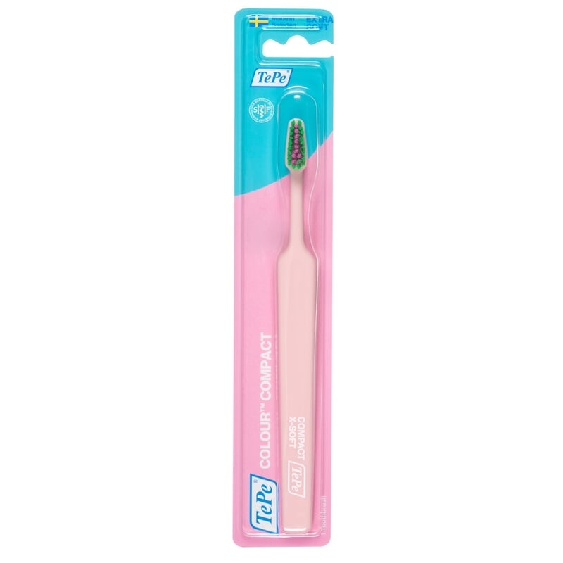 TePe Colour Compact Extra Soft Tandborste Ljusrosa 1 st